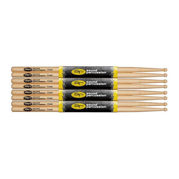SPFUNK4PK Hickory Drumsticks FUNK Wood 4-Pack