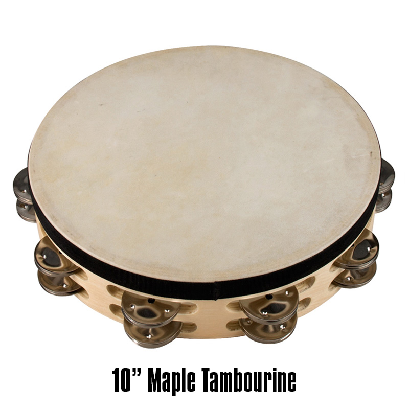 10" Maple Tambourine Goatskin Head