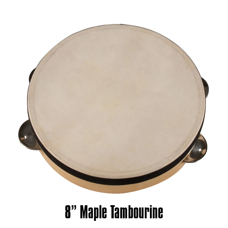 8" Maple Tambourine Goatskin Head